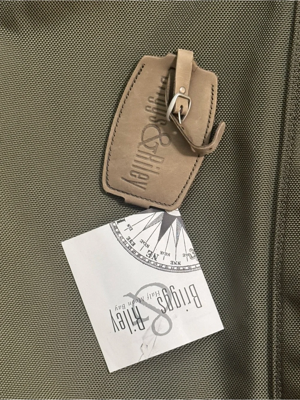 Briggs & Riley Olive Travel Garment Bag with Shoulder Strap